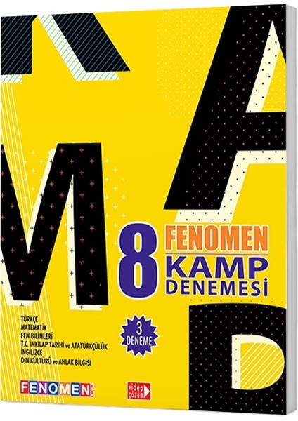 8. Sınıf Fenomen Kamp Tüm Dersler Denemesi 3 Deneme