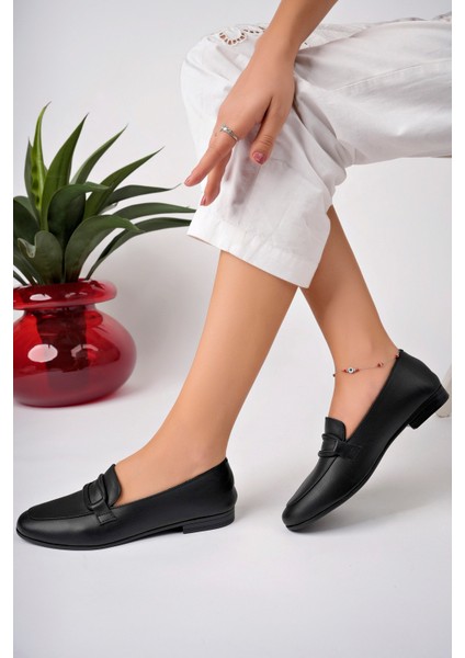 Kadın Deri Siyah Babet fiyatları