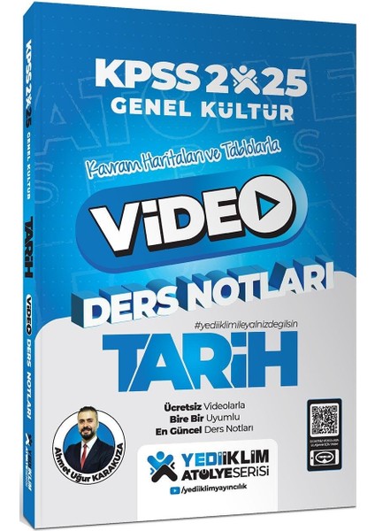 Yediiklim Yayınları 2025 KPSS Genel Kültür Atölye Tarih Video Ders Notları