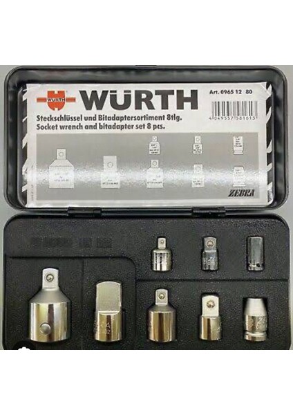 Würt 8 Parça Zebra Tip Adaptör