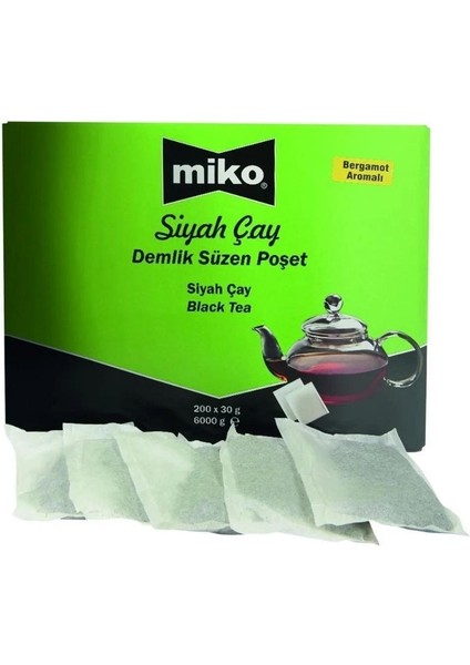 Miko Demlik Poşet Çay Bergamot Aromalı(30 gr x 200 Adet) 6 kg