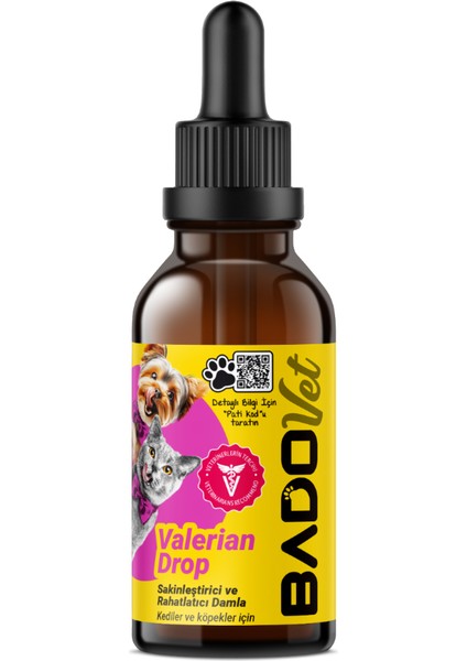 Valerian Drop Kedi ve Köpekler Için Sakinleştirici Damla 50 ml