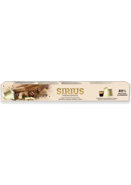 Premium Zencefil Aromalı Kapsül Kahve (Nespresso Uyumlu) - 10 Adet