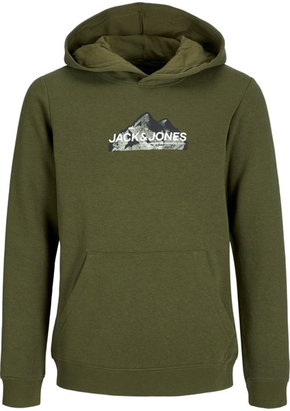 Jack & Jones Çocuk Gögüs Baskili Kapüsonlu Sweatshirt - Mountain