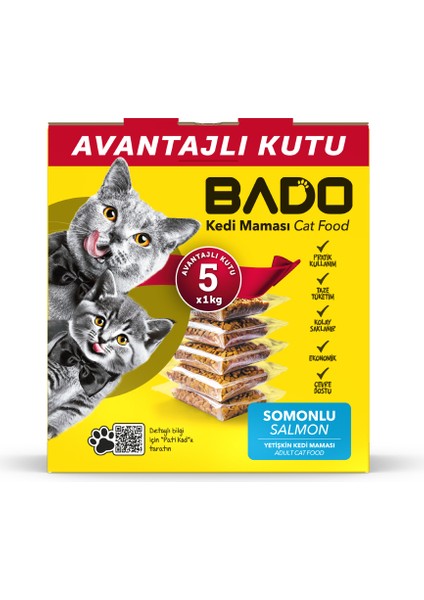 Yetişkin Kedi Maması Somonlu 5x1kg