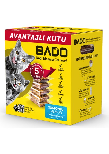 Yetişkin Kedi Maması Somonlu 5x1kg