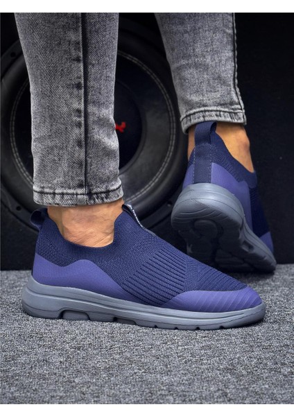 Unisex Ortopedik Bağcıksız Triko Spor Ayakkabı-Lacivert fırsatları