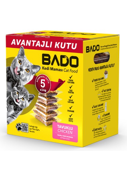 Yavru Kedi Maması Tavuklu 5X1KG