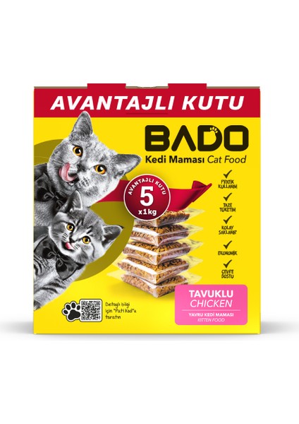 Yavru Kedi Maması Tavuklu 5X1KG