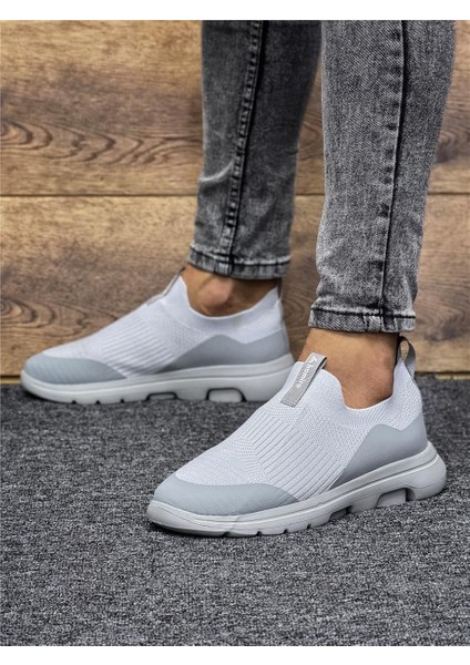 Erkek Ortopedik Bağcıksız Triko Spor Ayakkabı-Buz modelleri