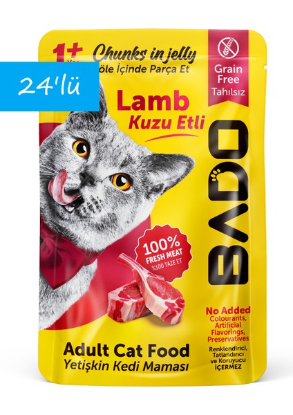 Yetişkin Yaş Kedi Maması Kuzu Etli 85GR 24'lü