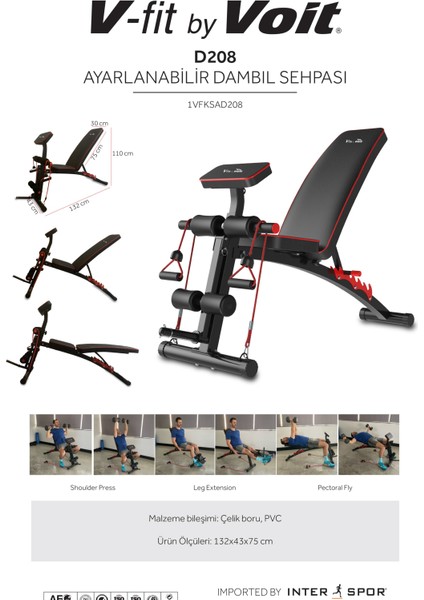 V-Fıt By Voıt D208 Ayarlanabılır Mekık Sehpası