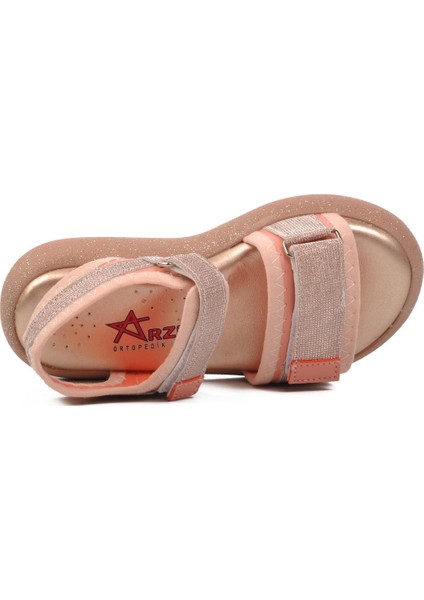 24-402-P Pudra Simli Ortopedik Taban Çocuk Sandalet fırsatları