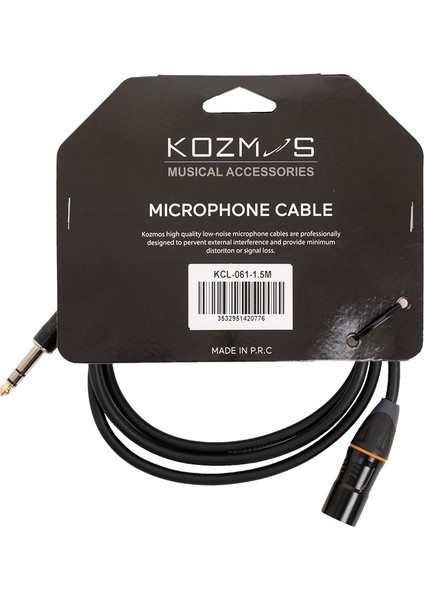 KCL-061-1.5M XLR-TRS 635 mm Stereo 1.5 mt Kablo