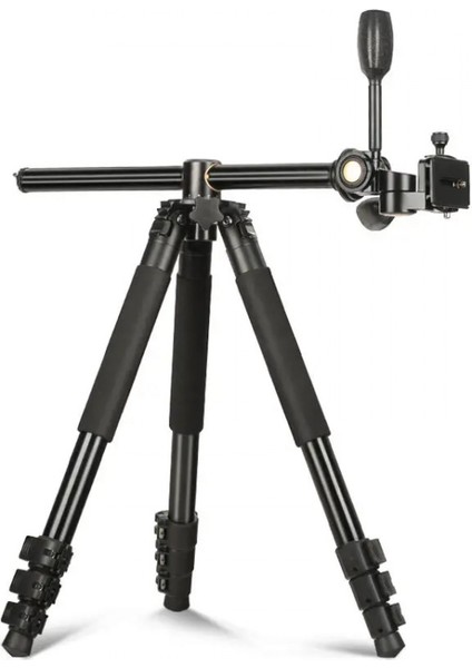 HT-T06 Profesyonel Tripod 190 cm Yatay Kullanım Çok Fonksiyonlu Panoromik Kafa 360 Derece Dönebilir Monopod