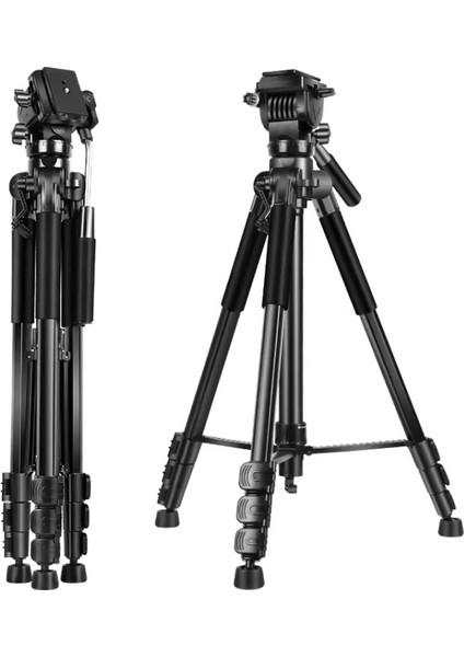 HT-T05 Profesyonel Alüminyum 210 cm Tripod Tok Alümimyum Taşınabilir Dslr Cep Telefonu Tripodu