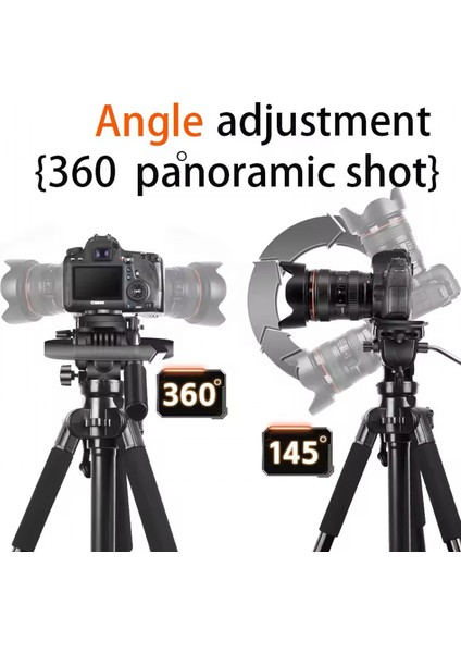 HT-T05 Profesyonel Alüminyum 210 cm Tripod Tok Alümimyum Taşınabilir Dslr Cep Telefonu Tripodu