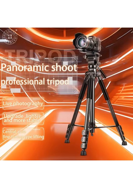 HT-T05 Profesyonel Alüminyum 210 cm Tripod Tok Alümimyum Taşınabilir Dslr Cep Telefonu Tripodu