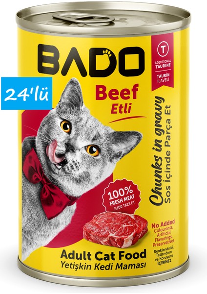 Yetişkin Yaş Kedi Maması Etli Biftekli 400GR 24'lü