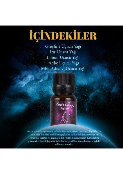 Aslan Burcu Uçucu Yağ Karışımı 10 ml - Burç Serisi Aromaterapi