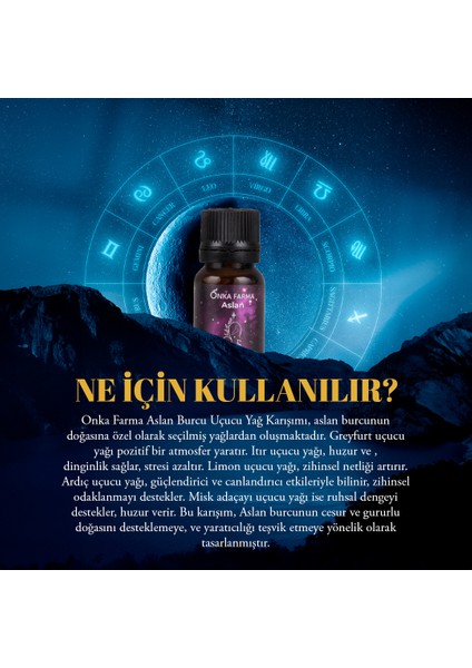 Aslan Burcu Uçucu Yağ Karışımı 10 ml - Burç Serisi Aromaterapi
