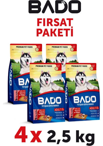 Yetişkin Köpek Maması Kuzu Etli 2,5 kg 4'lü