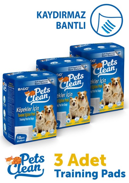 Pets Clean Eğitim(Çiş) Pedi 10LU 60*90CM*3'LÜ Paket