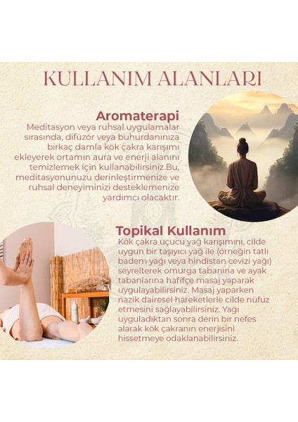 Kök Çakra Aromaterapi Yağ Karışımı 10 ml
