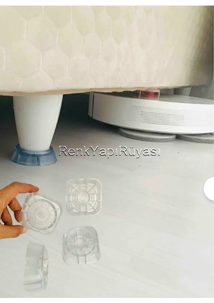 Çamaşır Makinesi Ayakları Için Titreşim ve Sesi Önleyici, Yükseltici ve Koruyucu Silikon Papuç 4ADET modelleri