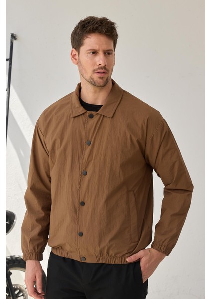 Erkek Paraşüt Mont Ceket Kahverengi