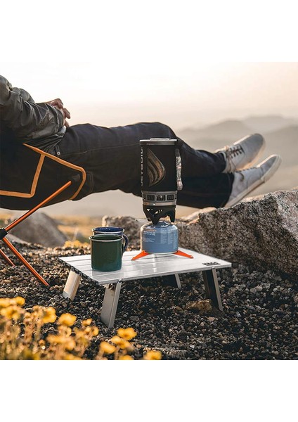 Portatif Küçük Masa Alüminyum Hafif - Plaj, Piknik, Kamp, Balıkçı, Outdoor Küçük Sehpa Masa - Gümüş