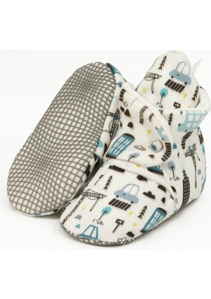 Organik Pamuk Bebek Pandufu, Kaydırmaz Taban, Yenidoğan Patiği, Ev Kreş Ayakkabısı, Şehir Hayatı