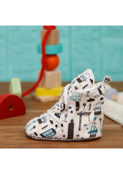 Organik Pamuk Bebek Pandufu, Kaydırmaz Taban, Yenidoğan Patiği, Ev Kreş Ayakkabısı, Şehir Hayatı