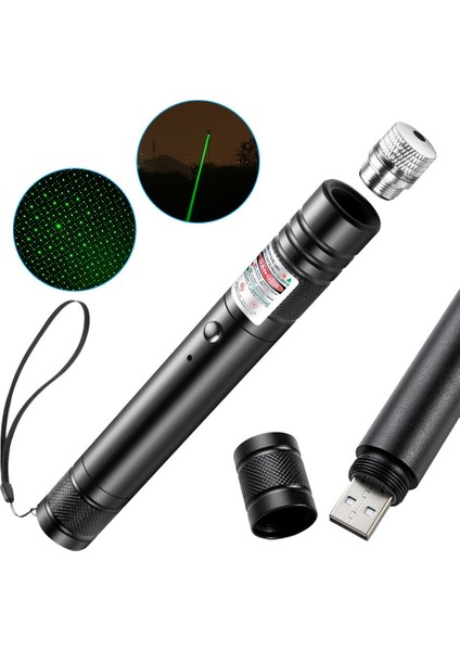 Rekotools-Yeşil Şarjlı Lazer Pointer 5000MW USB Şarjlı