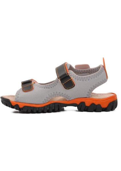 24-410-F Siyah-Turuncu Ortopedik Erkek Çocuk Sandalet