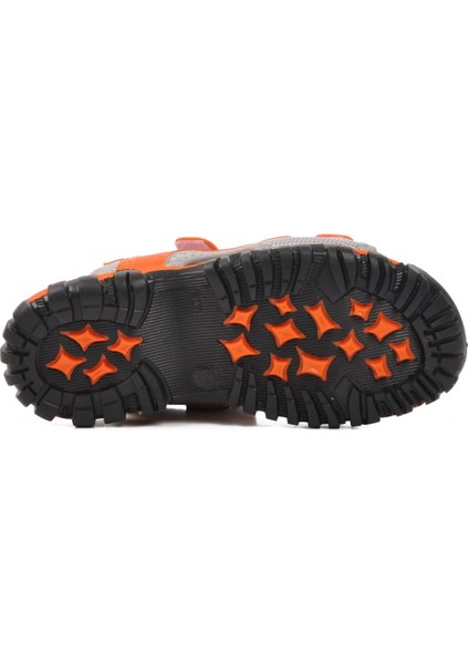 24-410-F Siyah-Turuncu Ortopedik Erkek Çocuk Sandalet
