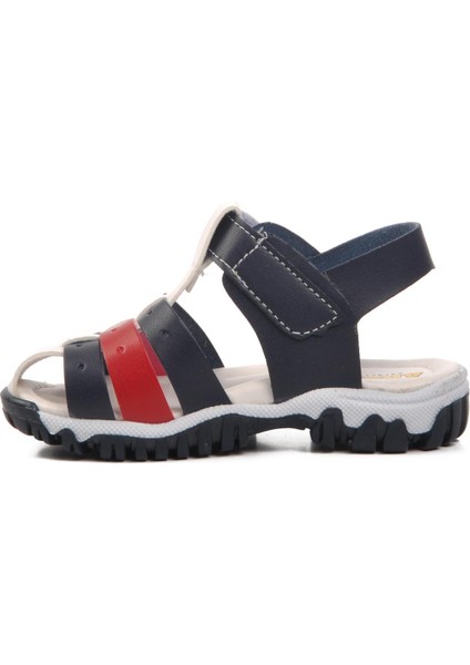 24-417-B Lacivert-Beyaz-Kırmızı Ortopedik Çocuk Sandalet modelleri