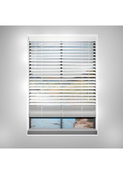 Ahşap Jaluzi Perde 50 mm GERÇEK AHŞAP Redüktörlü / Zincirli BEYAZ Renk modelleri