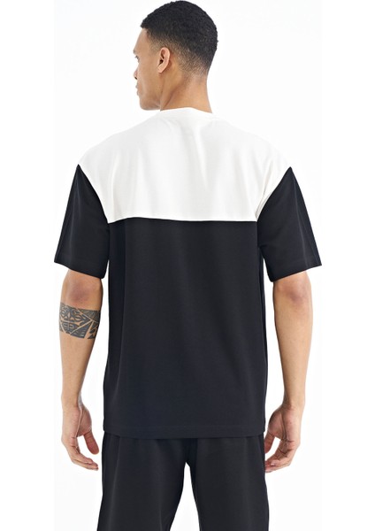 Erkek Siyah Oversize Interlok T-Shirt 88225 modelleri