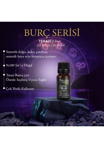 Terazi Burcu Uçucu Yağ Karışımı 10 ml - Burç Serisi Aromaterapi