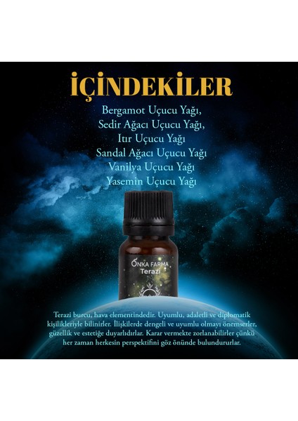 Terazi Burcu Uçucu Yağ Karışımı 10 ml - Burç Serisi Aromaterapi