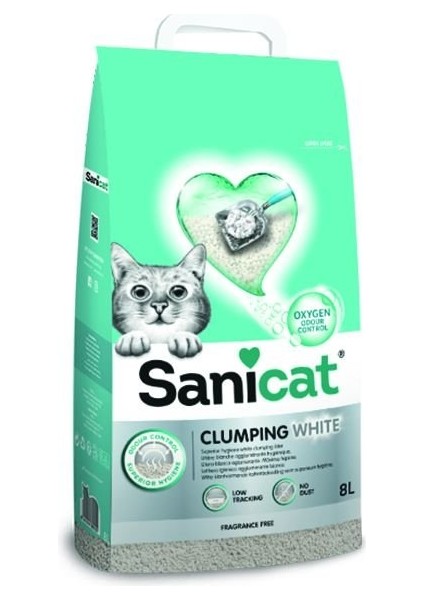 Clumping White Oksijen Kontrol Süper Topaklanan Kedi Kumu 8 lt