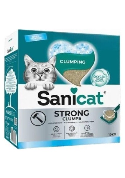 Strong Clumps Ekstra Güçlü Ince Taneli Kedi Kumu 10 kg