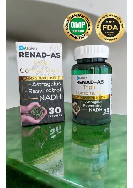 Renad-As , Astragalus (Çin Geveni ) , Nadh ,resveratrol Içeren 30 Kapsül Renadas