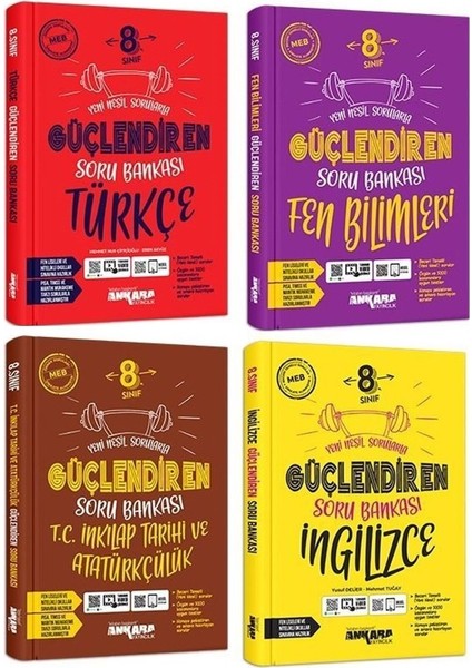 8.Sınıf Inkılap + Türkçe + Fen + Ingilizce Soru Seti 4 Kitap 2024-2025 Güncel Baskı