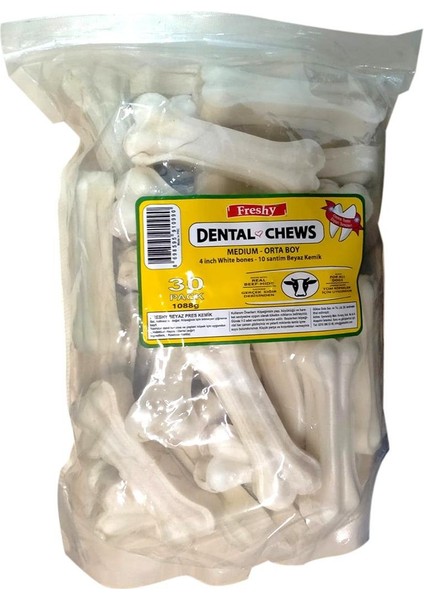 Dental Chews Sütlü Kemik Köpek Ödülü 10CM 30 Adet (Medium Boy) 1088GR