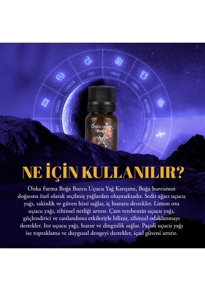 Onka Farma Boğa Burcu Uçucu Yağ Karışımı 10 ml - Burç Serisi Aromaterapi