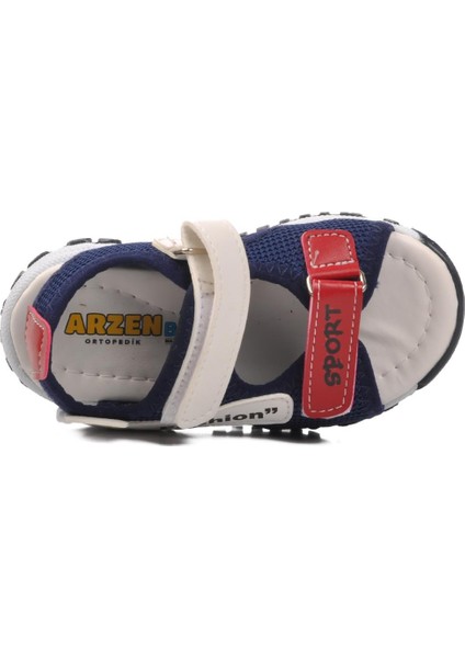 24-410-B Lacivert-Beyaz-Kırmızı Ortopedik Erkek Çocuk Sandalet fırsatları
