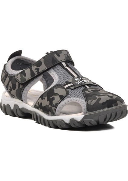 24-418-P Gri Kamuflaj Ortopedik Erkek Çocuk Sandalet