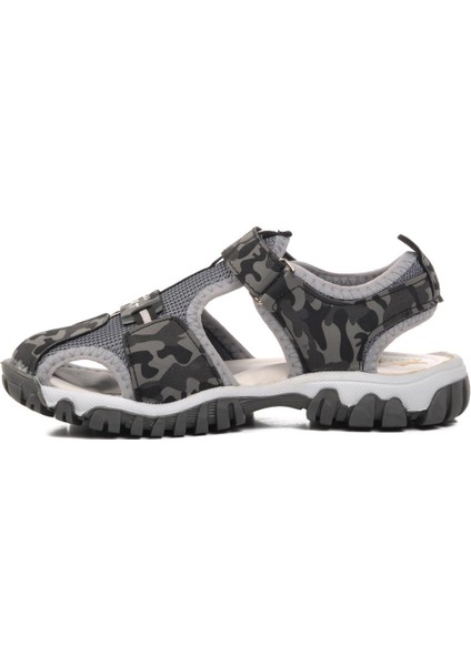 24-418-P Gri Kamuflaj Ortopedik Erkek Çocuk Sandalet